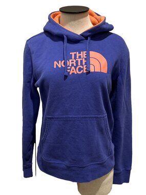 The NORTH FACE Blue Sweatshirt Hoodie Womens Medium Orange Logo